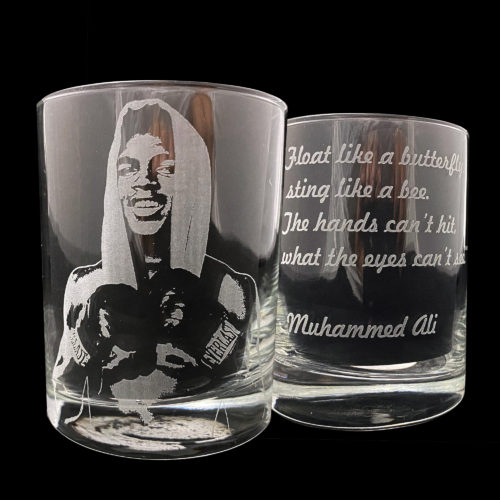 Muhammed Ali Rocks Glass